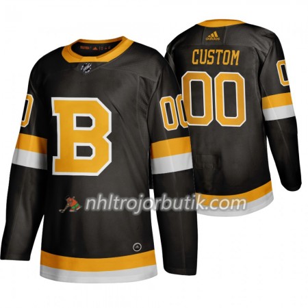 Män Ishockey Boston Bruins tröja med eget tryck Adidas 2019-20 Svart Authentic